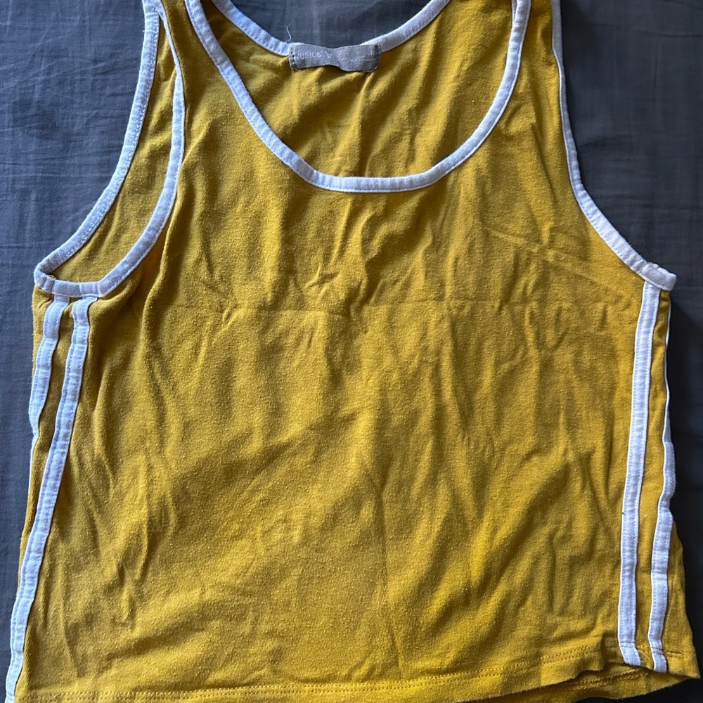 Yellow Tank Top with White Trim
